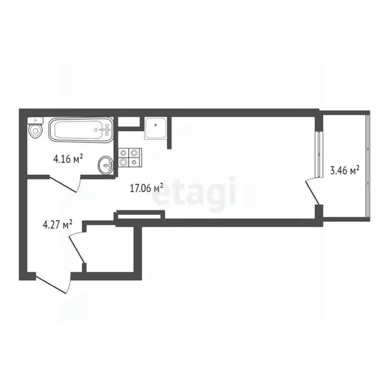 Студия Воронежская область, Воронеж ул. Гаршина, 25к1 (29.9 м) - Фото 1