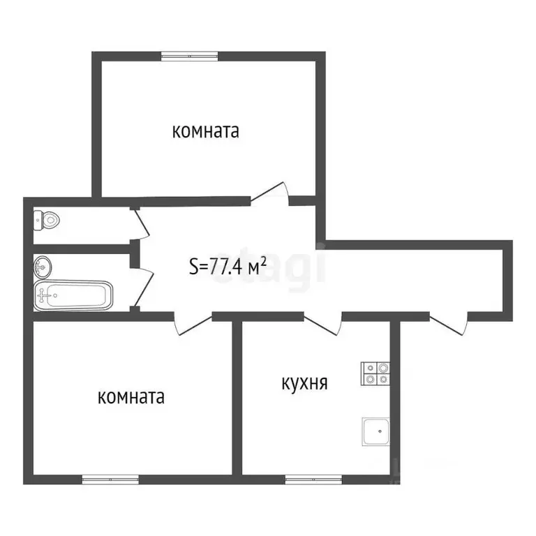 2-к кв. Тульская область, Тула Мясново мкр, ул. Болотова, 68А (77.4 м) - Фото 1