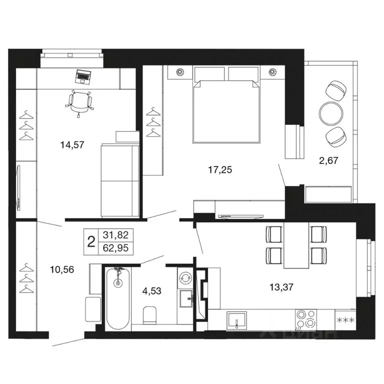 2-к кв. Московская область, Апрелевка Наро-Фоминский городской округ, ... - Фото 1