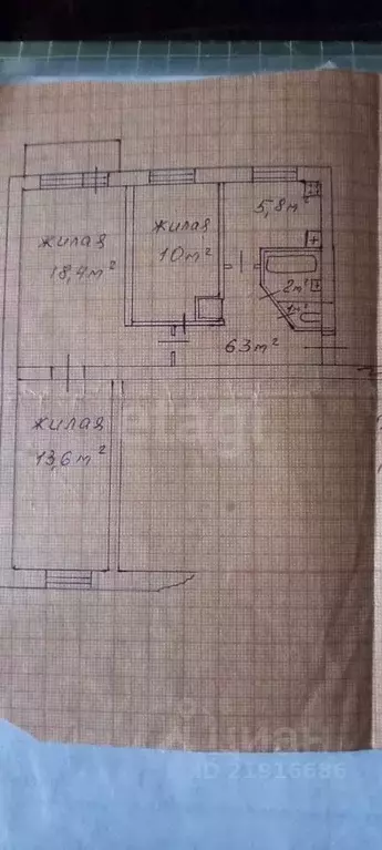 3-к кв. Калининградская область, Калининград ул. Александра Невского, ... - Фото 2