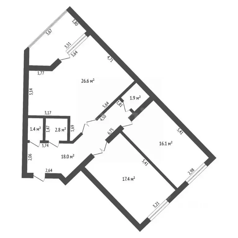 2-к кв. Амурская область, Благовещенск Игнатьевское ш., 12/6 (90.8 м) - Фото 2