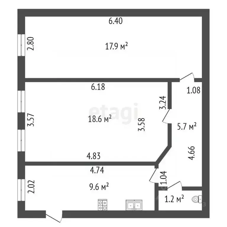 2-к кв. Санкт-Петербург Спасский пер., 9/24 (53.0 м) - Фото 1