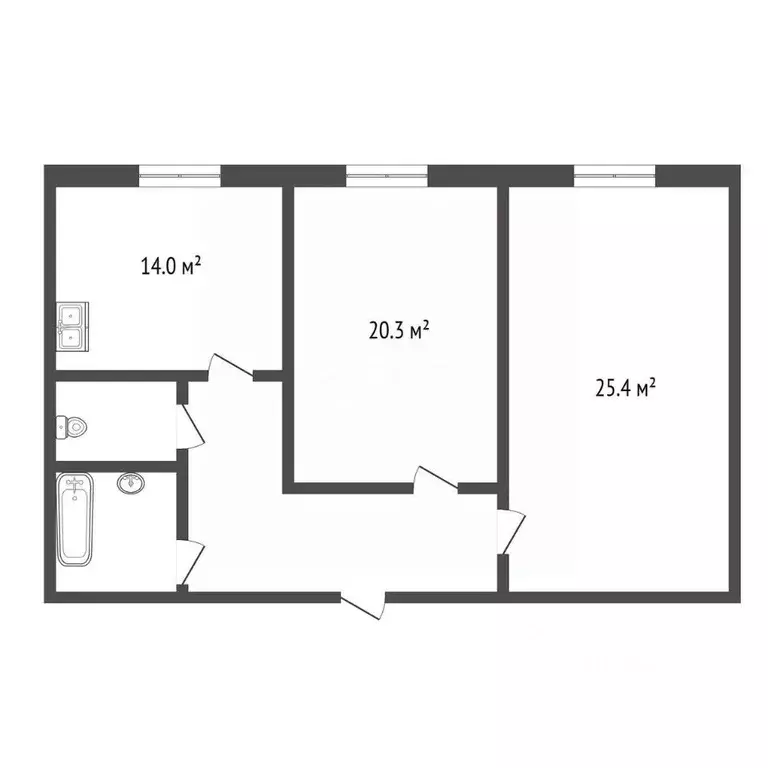 2-к кв. Московская область, Бронницы ул. Горка, 14 (68.9 м) - Фото 2