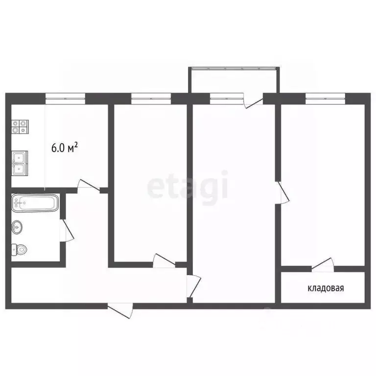 3-к кв. Москва Севастопольский просп., 21 (54.7 м) - Фото 2