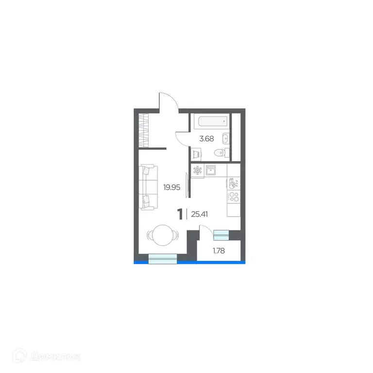 Продаётся квартира-студия, 25.41 м - Фото 0