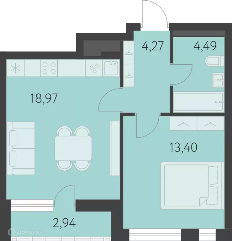 Продаётся 1-к квартира, 42.6 м - Фото 0