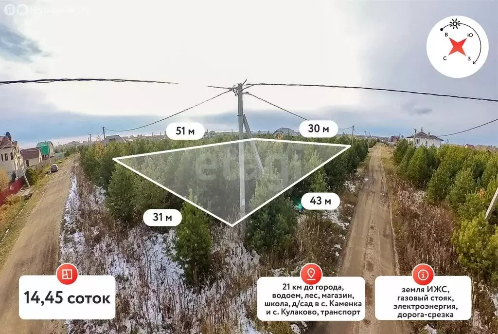 Участок в село Каменка, дачное некоммерческое товарищество Подушкино, ... - Фото 1