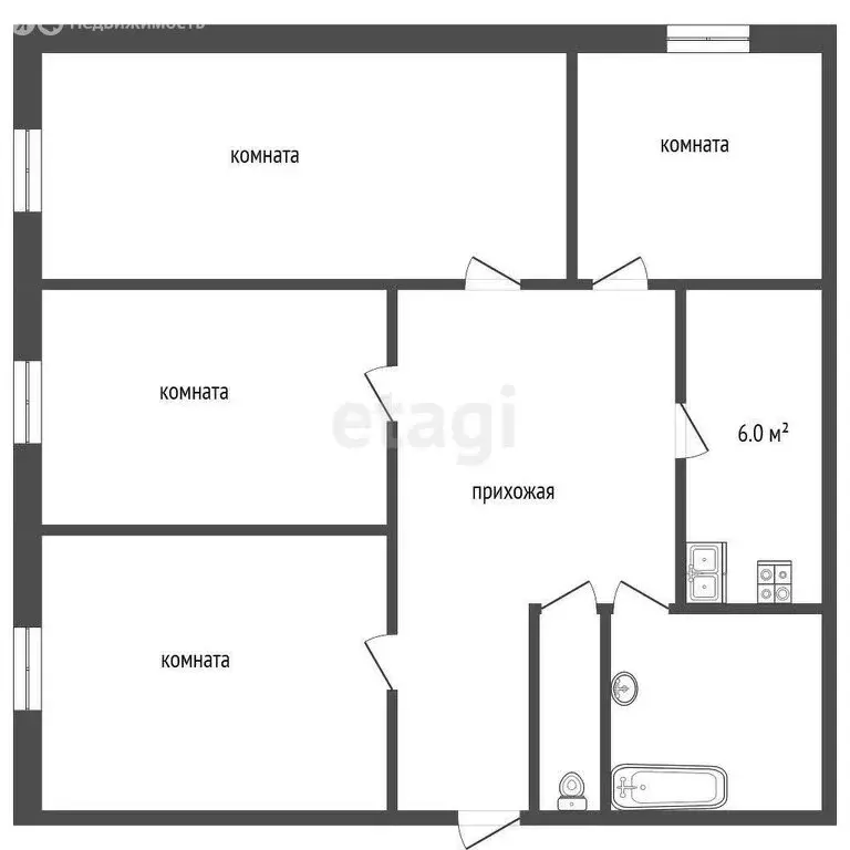 4-комнатная квартира: Менделеевск, Юбилейная улица, 5 (60.3 м) - Фото 0