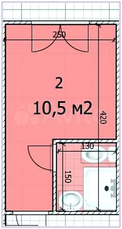 Квартира-студия, 10,5 м, 1/9 эт. - Фото 0