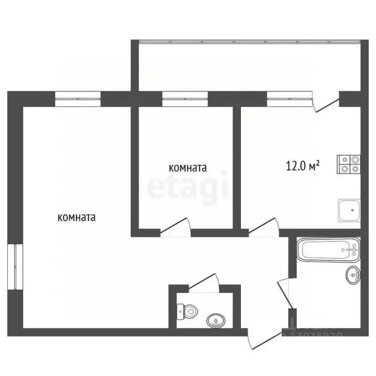 2-к кв. Ярославская область, Тутаев ул. Розы Люксембург, 70 (53.64 м) - Фото 2