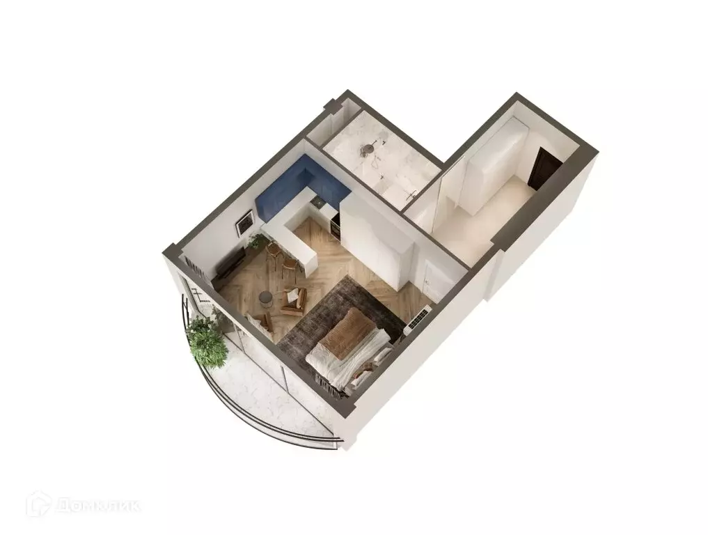 Продаётся квартира-студия, 47.3 м - Фото 1