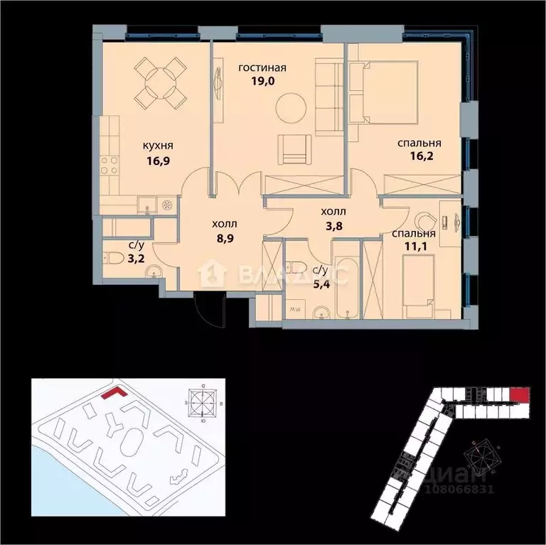 3-к кв. Москва Шелепихинская наб., 34к5 (85.0 м) - Фото 2