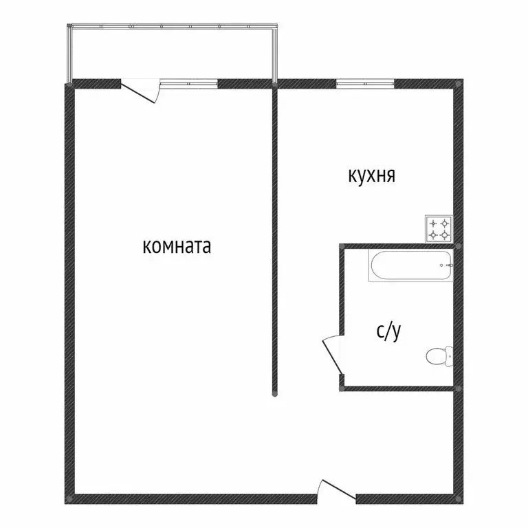1-комнатная квартира: Пермь, улица КИМ, 107 (25.9 м) - Фото 1
