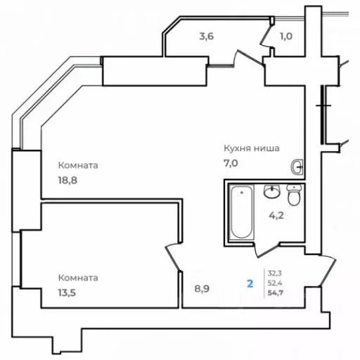 2-к кв. Амурская область, Благовещенск Зейский Бульвар жилой комплекс ... - Фото 0