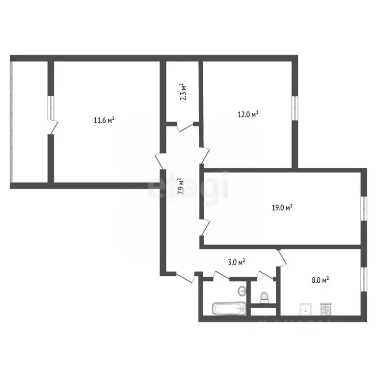 2-к кв. Воронежская область, Воронеж ул. 9 Января, 241/4 (68.3 м) - Фото 1