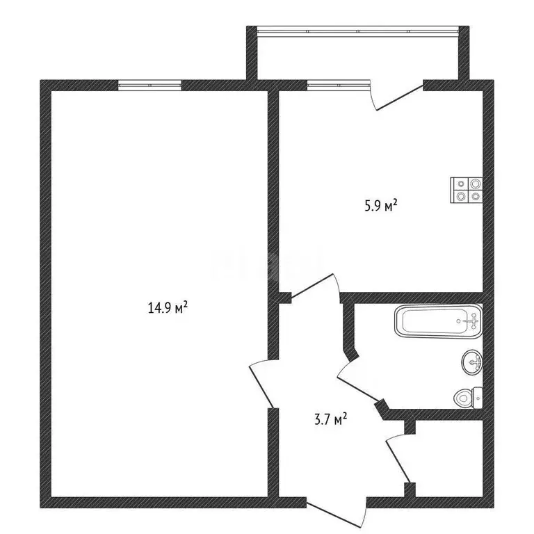 1-комнатная квартира: Черкесск, проспект Ленина, 79 (30.5 м) - Фото 2