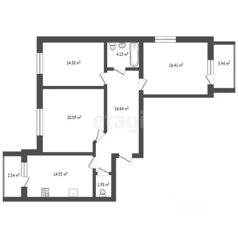 3-к кв. Владимирская область, Владимир ул. Родионовка, 4 (90.3 м) - Фото 2