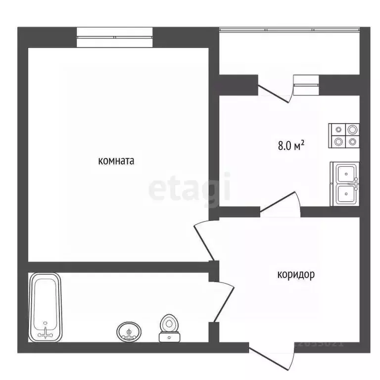 1-к кв. Костромская область, Кострома Венеция мкр, 26 (28.0 м) - Фото 1