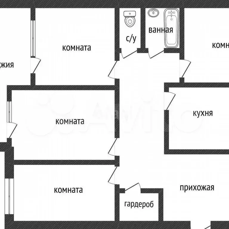 4-к. квартира, 98 м, 5/9 эт. - Фото 0