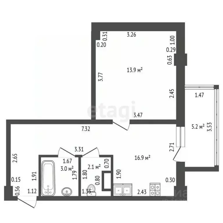1-к кв. Санкт-Петербург Пулковское ш., 14с6 (41.1 м) - Фото 2