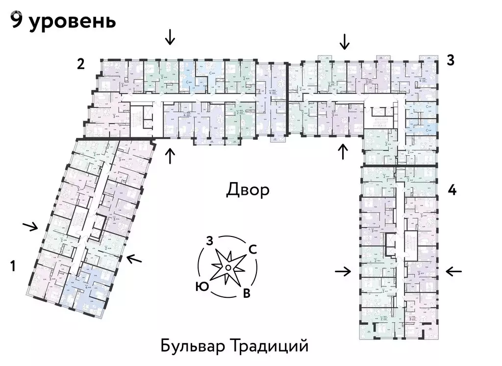 3-комнатная квартира: Тюмень, жилой комплекс Домашний (61.46 м) - Фото 1