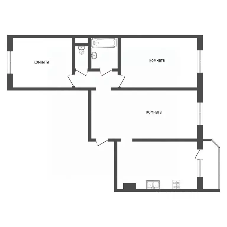 3-к кв. Тюменская область, Тюмень ул. Константина Посьета, 7 (86.3 м) - Фото 2