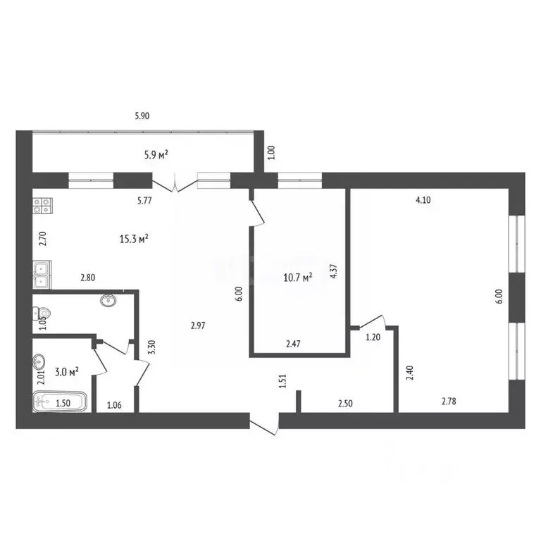 2-к кв. Тюменская область, Тюмень Орловская ул., 35 (72.0 м) - Фото 2
