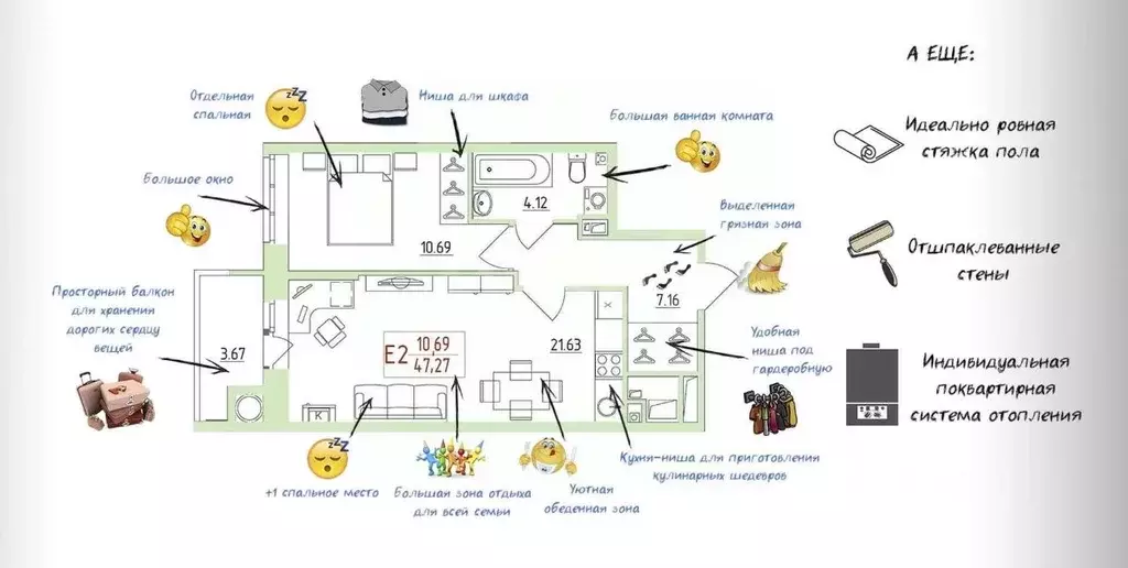 2-к кв. Тульская область, Тула ул. Сурикова, 24к1 (47.0 м) - Фото 1
