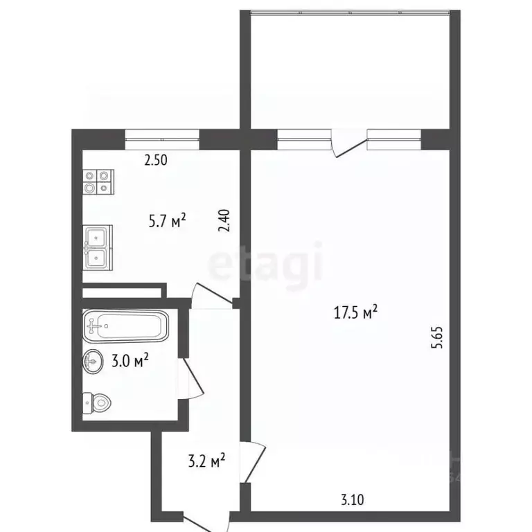 1-к кв. Крым, Алушта ул. Симферопольская (30.0 м) - Фото 2