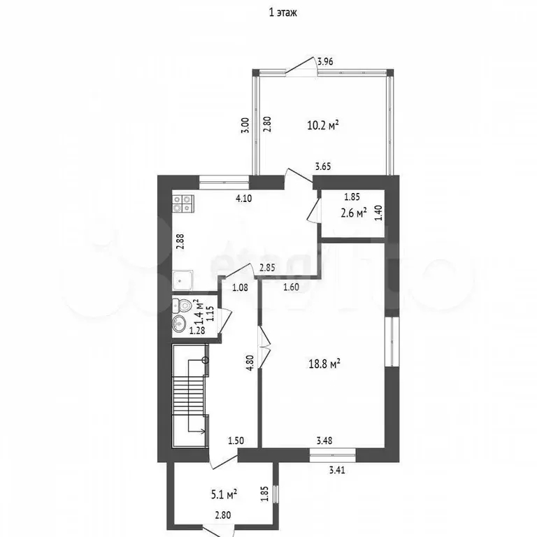4-к. квартира, 78,5 м, 1/2 эт. - Фото 0