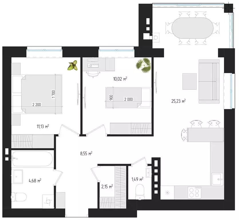 Продаётся 2-к квартира, 62.3 м - Фото 1