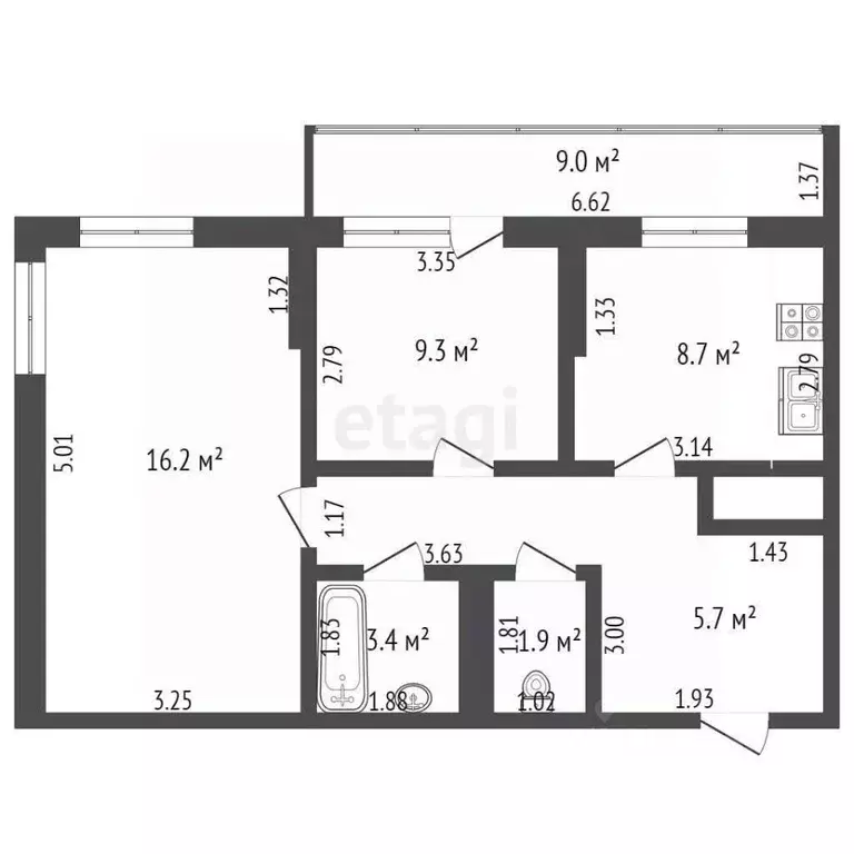 2-к кв. Московская область, Лыткарино ул. Ленина, 12 (54.0 м) - Фото 1