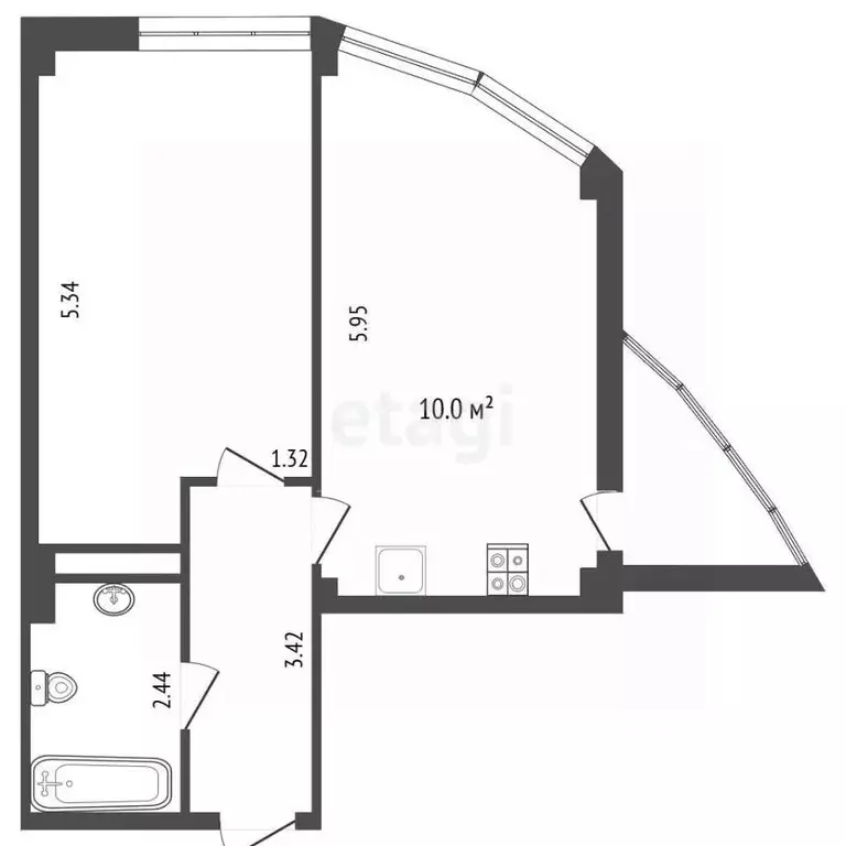2-к кв. Крым, Ялта муниципальный округ, Массандра пгт ш. Южнобережное, ... - Фото 1