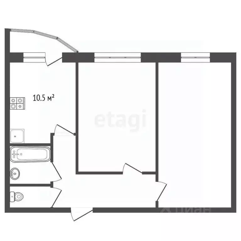 2-к кв. Московская область, Егорьевск Сосновая ул., 4А (60.2 м) - Фото 2