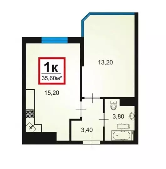 1-комнатная квартира: Анапа, Анапское шоссе, 32к6 (36 м) - Фото 0