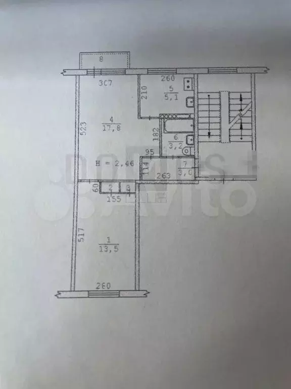2-к. квартира, 43,4 м, 4/5 эт. - Фото 0