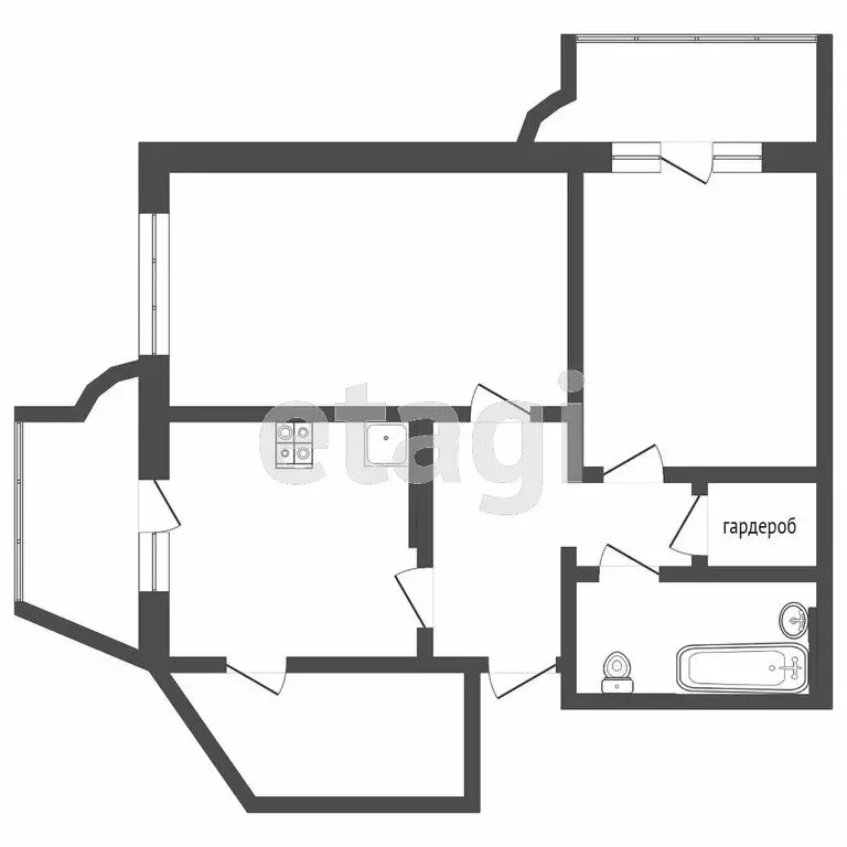 2-комнатная квартира: Тверь, Молодёжный бульвар, 16 (72.1 м) - Фото 1