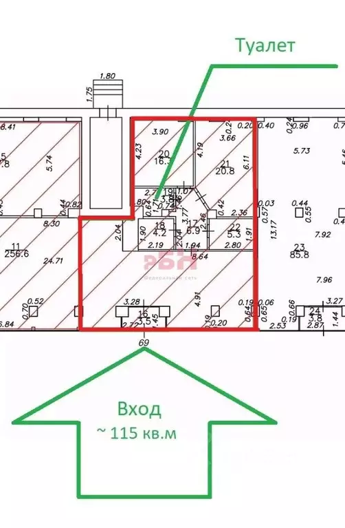 Торговая площадь в Орловская область, Орел ул. Тургенева, 37 (115 м) - Фото 1