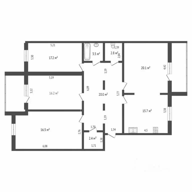 4-к кв. Тюменская область, Тюмень ул. Газовиков, 41к1 (114.0 м) - Фото 1