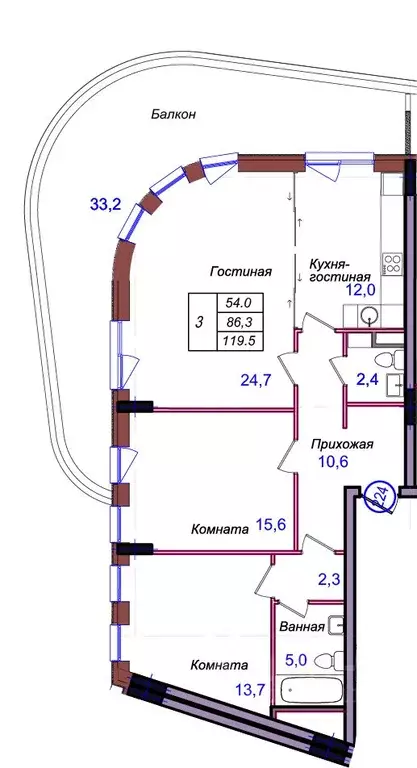 3-к кв. Калининградская область, Светлогорск Балтийская ул. (119.5 м) - Фото 1