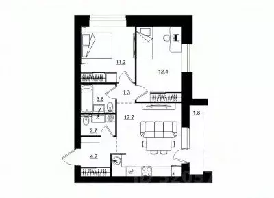2-к кв. Кировская область, Киров ул. Александра Невского, 10 (55.4 м) - Фото 1