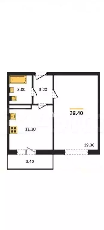 1-комнатная квартира: Отрадное, Тихая улица, 2 (38.4 м) - Фото 1