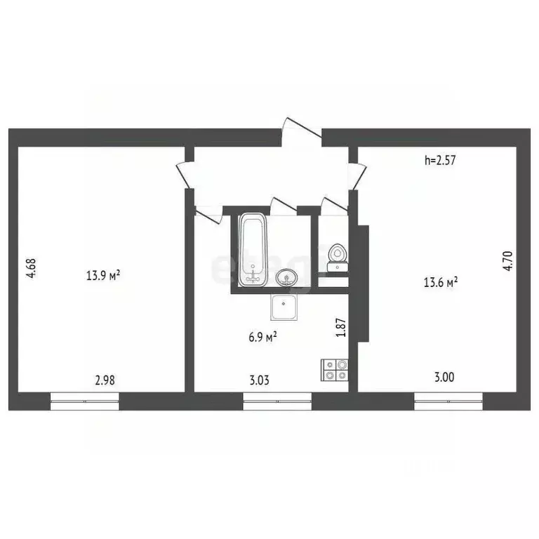 2-к кв. Владимирская область, Ковров Ковров-8 мкр, 14 (41.1 м) - Фото 1
