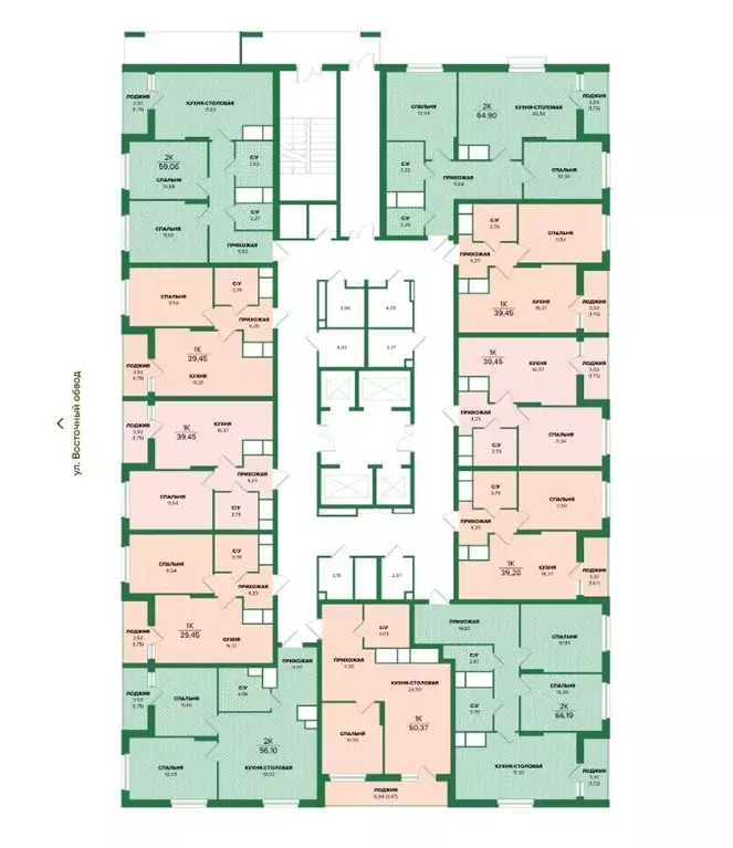 2-к кв. Тульская область, Тула  (64.9 м) - Фото 1