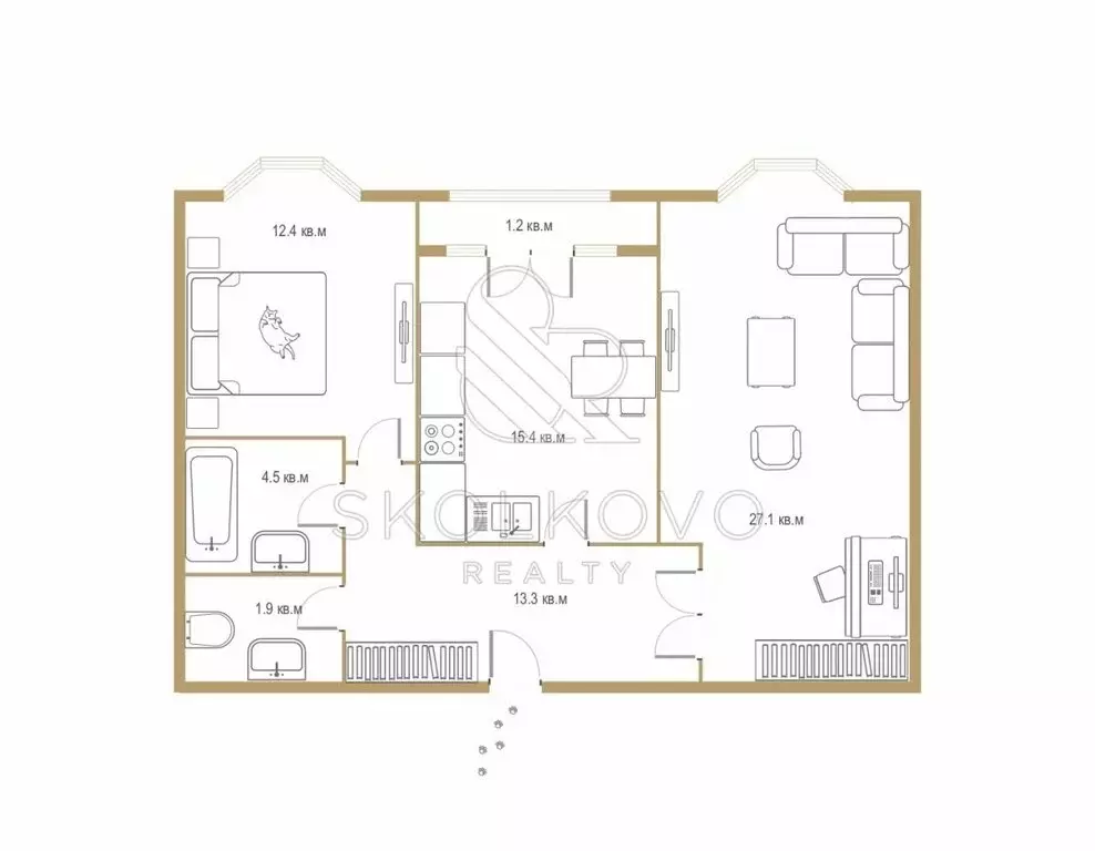 Квартира-студия: Москва, Верхняя улица, 20к1 (75.6 м) - Фото 1