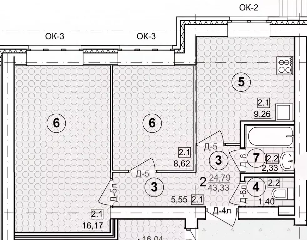 2-к кв. Нижегородская область, Кстово ул. Герцена, 6к3 (43.33 м) - Фото 2