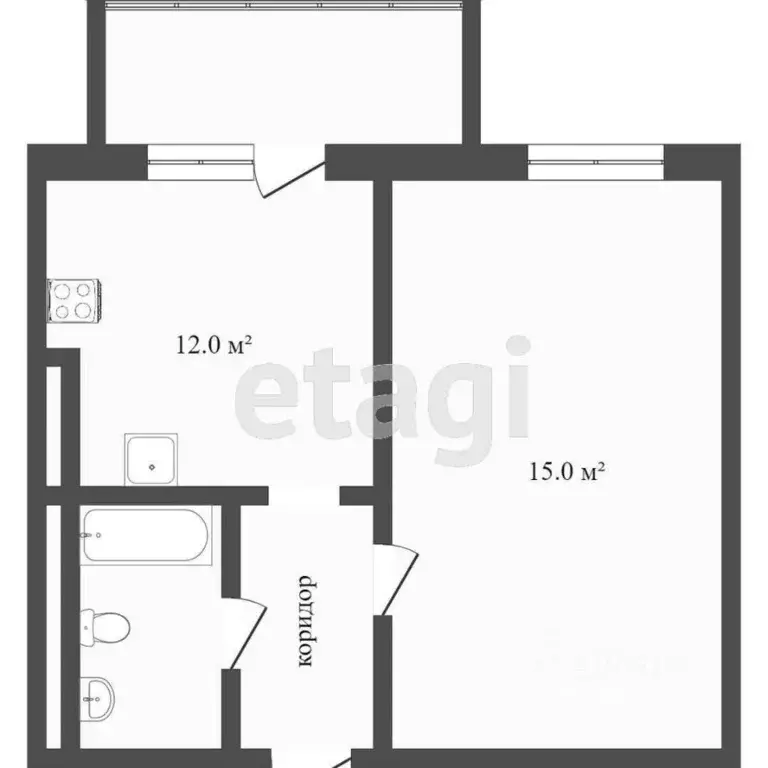 1-к кв. Калининградская область, Калининград ул. Николая Карамзина, 46 ... - Фото 1