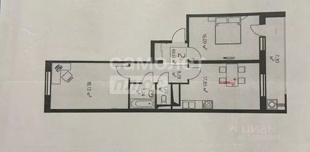 2-к кв. Рязанская область, Рязань ул. Чапаева, 58 (70.0 м) - Фото 1