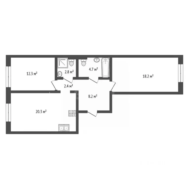 3-к кв. Московская область, Мытищи ул. Мира, 49 (67.0 м) - Фото 0