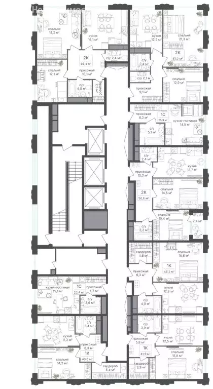 Офис (56.8 м) - Фото 1